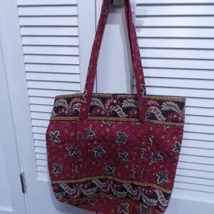 VINTAGE 1997 - Vera Bradley Provincial Red Maple Leaf Tote Bag - Retired